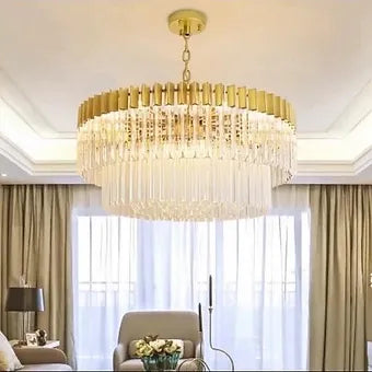 LUXE CRYSTAL CHANDELIER DOUBLE LAYER