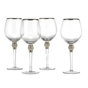 DIAMOND WINE GLASS SILVER