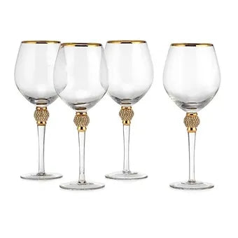 DIAMOND WINE GLASS GOLD